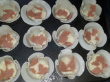 Canastitas de jamón y queso vegetariano
