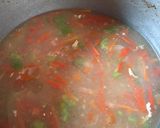 A picture of step 2 of Thai vegetables soup with baked cheesy potatoes.
