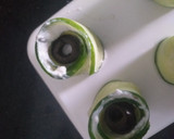 A picture of step 6 of Three coloured Cucumber Roll's Up.