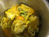 Pasta rellena con salsa de calabaza