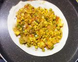 A picture of step 3 of Paneer Mutter Dosa.