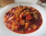 Foto del paso 3 de la receta Potaje de garbanzos y judías rojas con habichuelas y calabaza