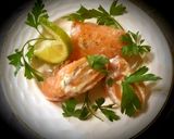 A picture of step 4 of Salmon roll with white cheese and aromatic herbs😜😜👍👍.