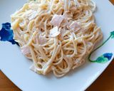 Φωτογραφία βήματος 3 της συνταγής Spaghetti με κρέμα σόγιας, 4 υλικά (ελληνική καρμπονάρα)