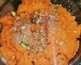 A picture of step 5 of Halwa poori aloo tarkri.