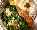 A picture of step 1 of Kothimbir Vadi (Coriander & Gram Flour Pakoras / Fritters).
