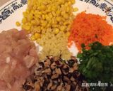 A picture of step 6 of Chicken, Corn, and Mushroom Congee.