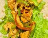 A picture of step 3 of Chicken Fajita wrap.
