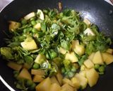 A picture of step 2 of Aloo Methi.
