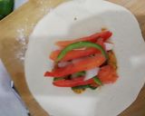 A picture of step 2 of Tikka paratha pockets.