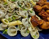 Foto del paso 14 de la receta: Pasta en salsa de mostaza y cerdo en salsa de naranja agridulce
