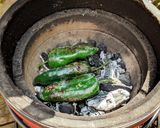 A picture of step 3 of Roasted Poblano Peppers with Chicken & Queso Cheese Sauce.