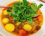 Hình bước làm 6 của món Hủ tiếu Thái nấu bò kho