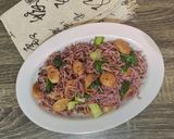Foto langkah ke 4 dari resep 628. Mie Ubi Ungu Goreng Sosis.