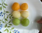 A picture of step 6 of Tri-Color Rasgulla.