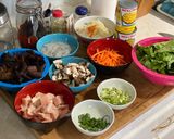 A picture of step 1 of Chicken & Shrimp Noodles.