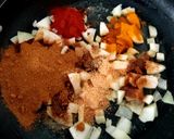 A picture of step 2 of My Hot Pork Curry in a lot of Curry Sauce with Rice 🤩.