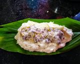 A picture of step 3 of Instant Haladipatra Pitha (pitha with turmeric leaf).