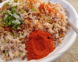 A picture of step 2 of Rice and beans.