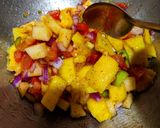 A picture of step 2 of Mango salsa.