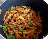 A picture of step 7 of Chips masala and kachumbari.