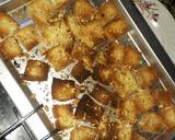 Crispy bread squares grilled with hummus recipe step 2 photo