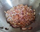 A picture of step 1 of Awadhi biryani layered with soya chaap.