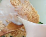 A picture of step 4 of Egyptian style basbousa.