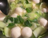 A picture of step 3 of Just in 15 mins! Chinese style fish ball, bok choy and egg soup.