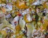Foto langkah ke 3 dari resep Sayur Jantung Pisang Ikan Asin Perut Patin.