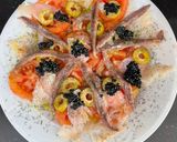 Foto del paso 1 de la receta: Carpacho de tomate rosa y bacalao ahumado