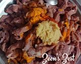 A picture of step 2 of Eid ul Adha special Sun dried Mutton Kababs.