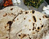 A picture of step 5 of Jowar Bhakri with Dill Sabji.