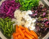 A picture of step 1 of Quinoa Chickpea Plant-Based Salad - A Vegan Buddha Bowl.