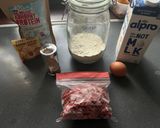 A picture of step 1 of Strawberry Peanut Butter Protein Pancakes.