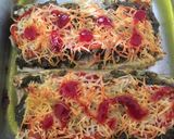 A picture of step 6 of Lauki Pizza with Pesto.