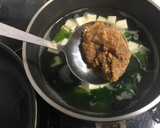 A picture of step 5 of Miso soup with Tofu and Wakame.
