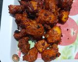 A picture of step 4 of Chicken 65.