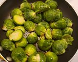 A picture of step 1 of Pan seared brussel sprouts.