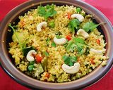 A picture of step 5 of Pearl Millet (kambu in Tamil) biryani.