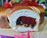 Foto del paso 7 de la receta: Pan "ovillo de lana" relleno con membrillo, pasas de uva y maní💜