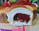 Foto del paso 7 de la receta: Pan "ovillo de lana" relleno con membrillo, pasas de uva y maní💜