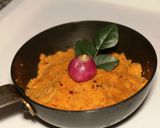 A picture of step 5 of Chuttaracha Chammanthi city style (coconut chutney with a swag) -non authentic twisted easy version.