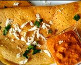A picture of step 7 of Schezwan Moong Dal Chila.