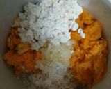 Foto langkah ke 4 dari resep Nasi kabocha hijau, wortel, tahu, telur kampung - Mpasi 8mo+.