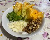 A picture of step 5 of Sombreri with Zucchini Flower Pesto and Clams.