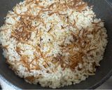 A picture of step 4 of Fried Beef and Shrimp Rice on the Table.