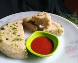 A picture of step 5 of Poha dhokla.