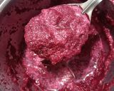 A picture of step 2 of Red Velvet Dhokla with Pink Chutney.