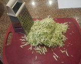 A picture of step 1 of Zucchini "meatballs".